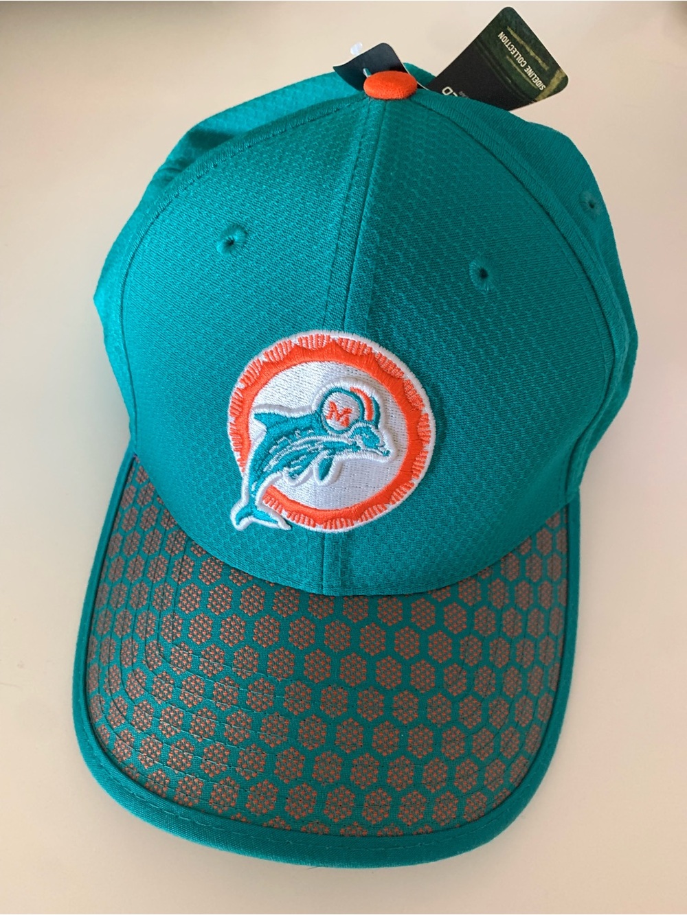 Teal Miami Dolphins Sideline Hat honey comb brim NEW